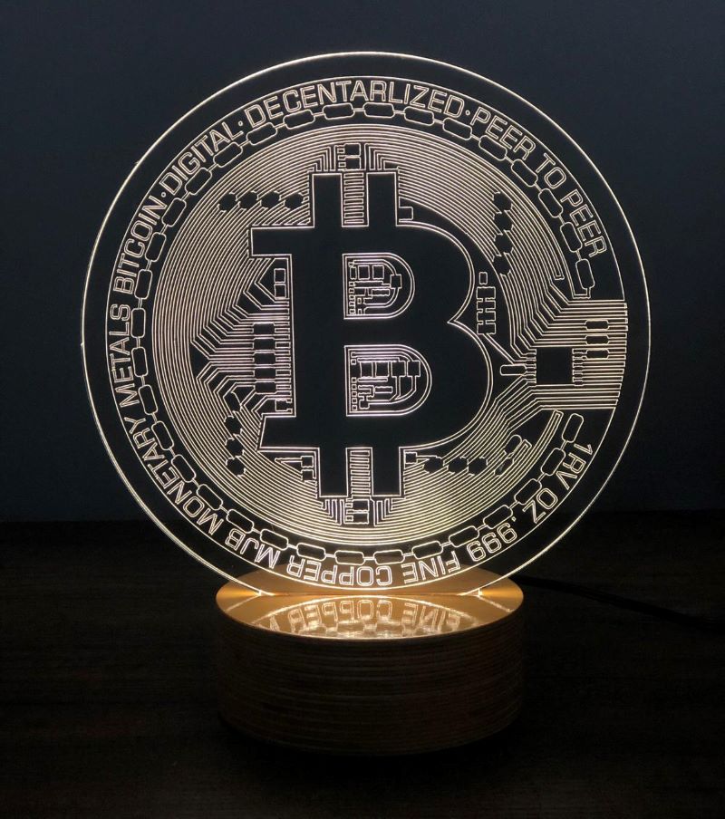 Bitcoin Figürlü Dekoratif Hediye Led Masa Lambası | BYLAMP