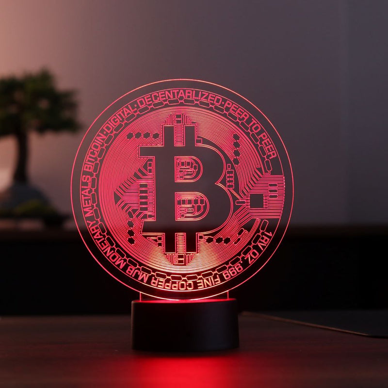 Bitcoin Figürlü Dekoratif Hediye Led Masa Lambası | BYLAMP