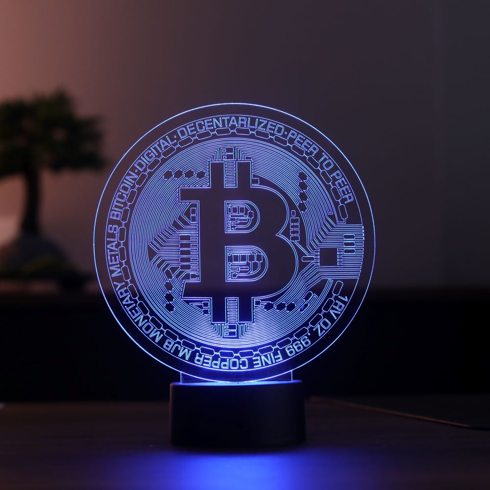 Bitcoin Figürlü Dekoratif Hediye Led Masa Lambası | BYLAMP