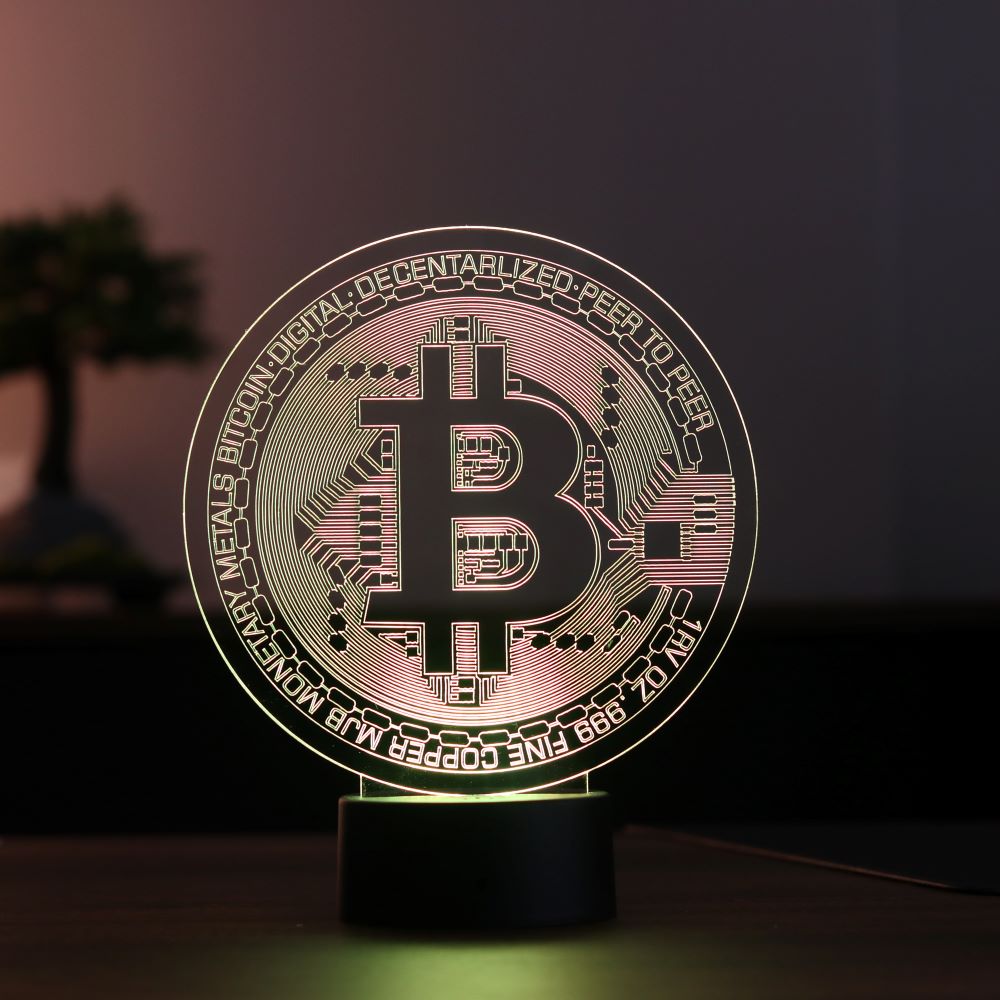 Bitcoin Figürlü Dekoratif Hediye Led Masa Lambası | BYLAMP