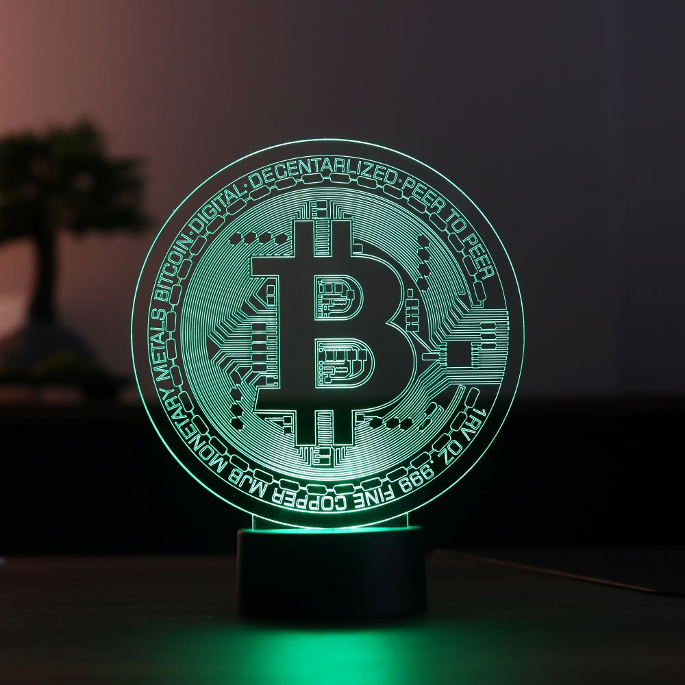 Bitcoin Figürlü Dekoratif Hediye Led Masa Lambası | BYLAMP