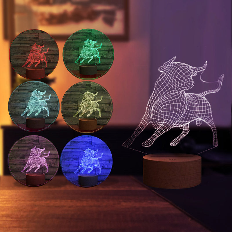 3D bull lamp