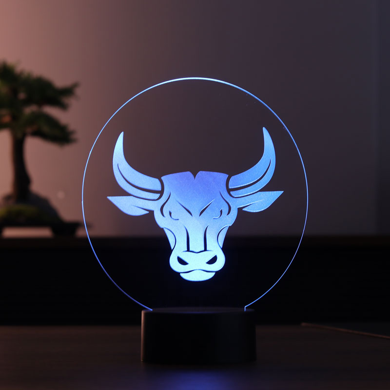 3D Bull Led Table Lamp