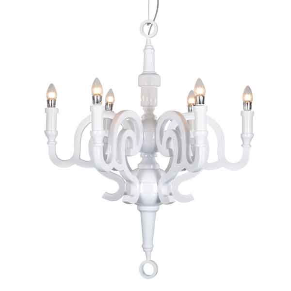 Ruby 6 Sleeve Pendant Lighting White