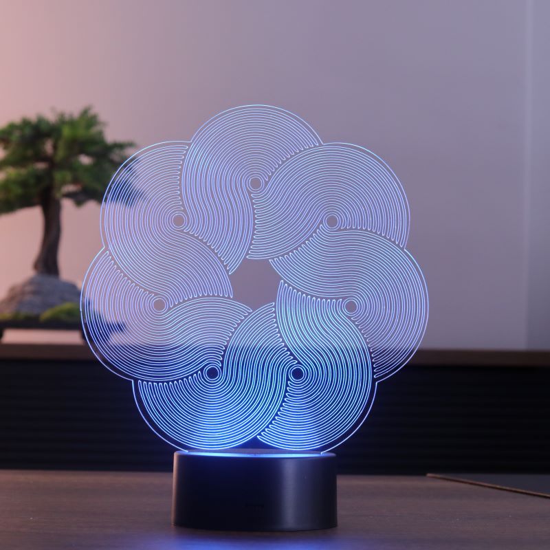 Çiçek İllüzyon Figürlü Dekoratif Hediye Led Masa Lambası | BYLAMP