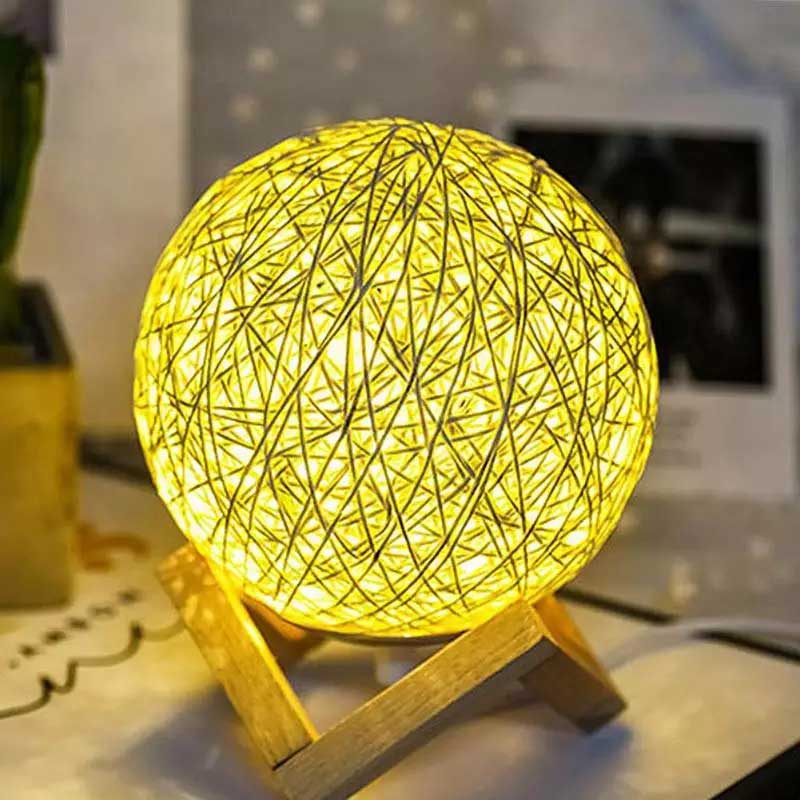 Decorative Bamboo Rattan Top Night Light