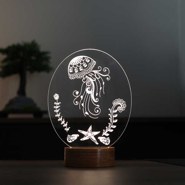 3-D jellyfish LED night light