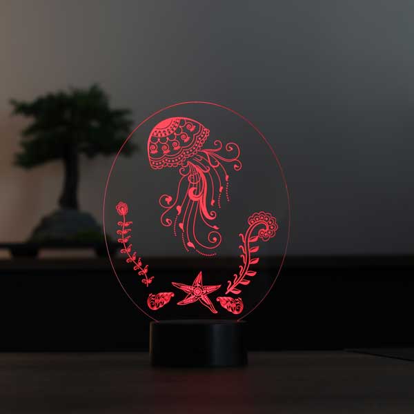 3-D jellyfish LED night light