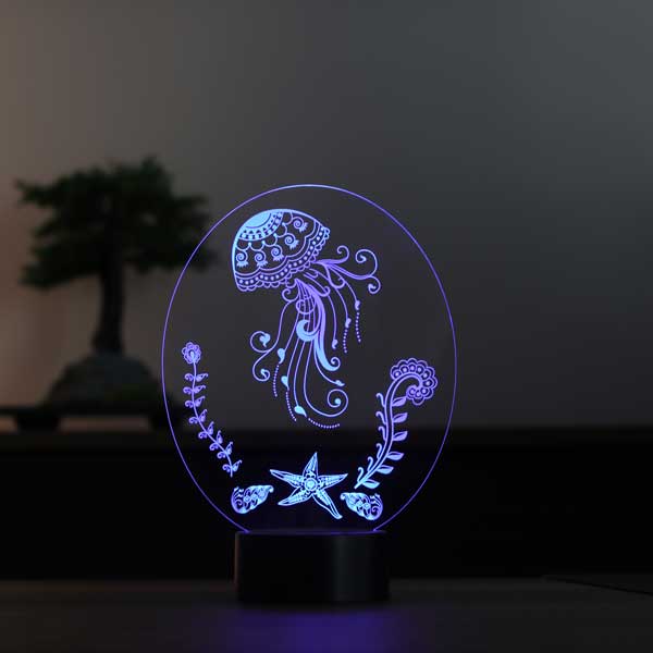 3-D jellyfish LED night light