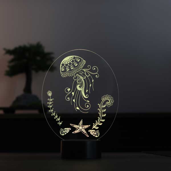 3-D jellyfish LED night light