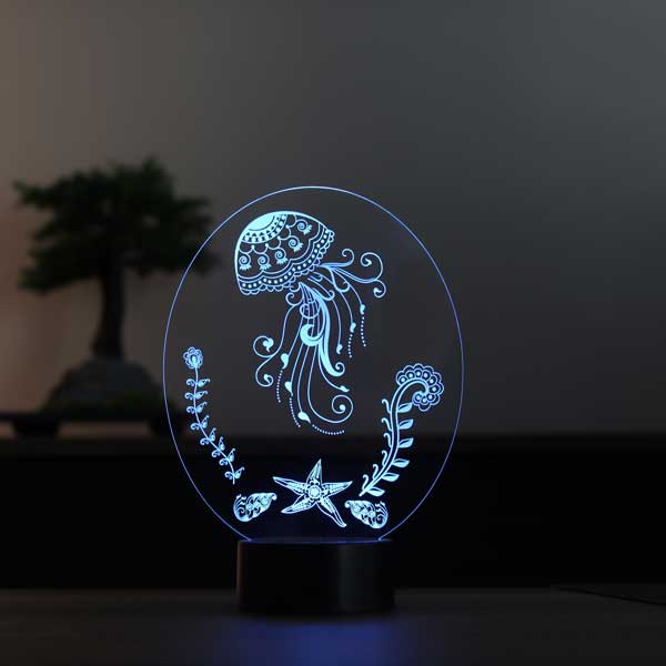 3-D jellyfish LED night light