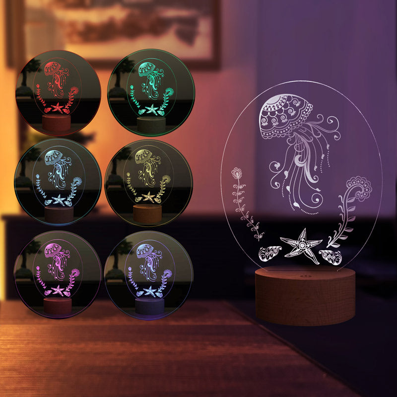 3-D jellyfish LED night light