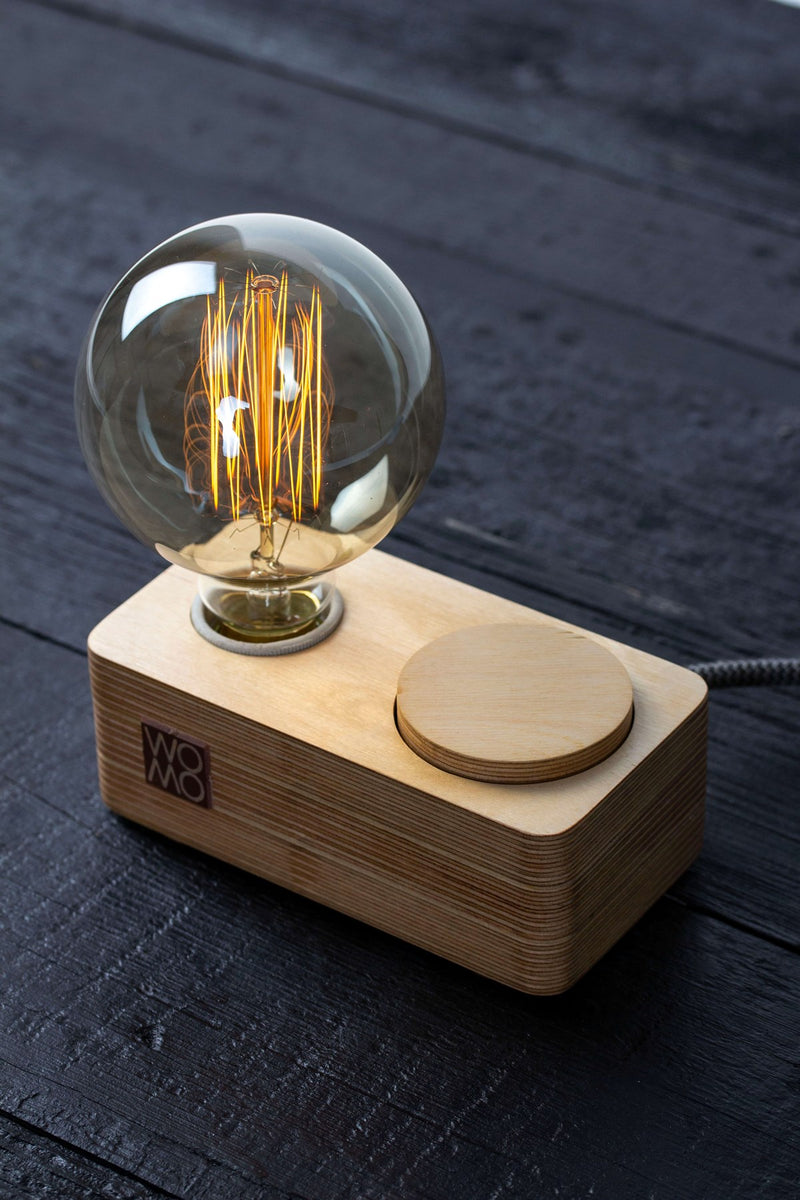 Dimmered wooden table lamp