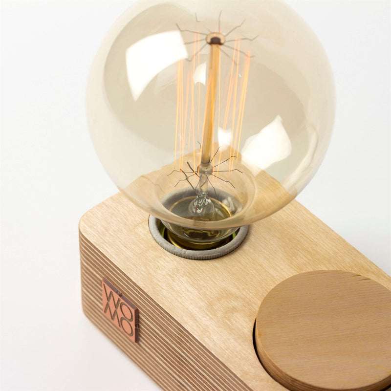 Lámpara de mesa de madera con Dimmer