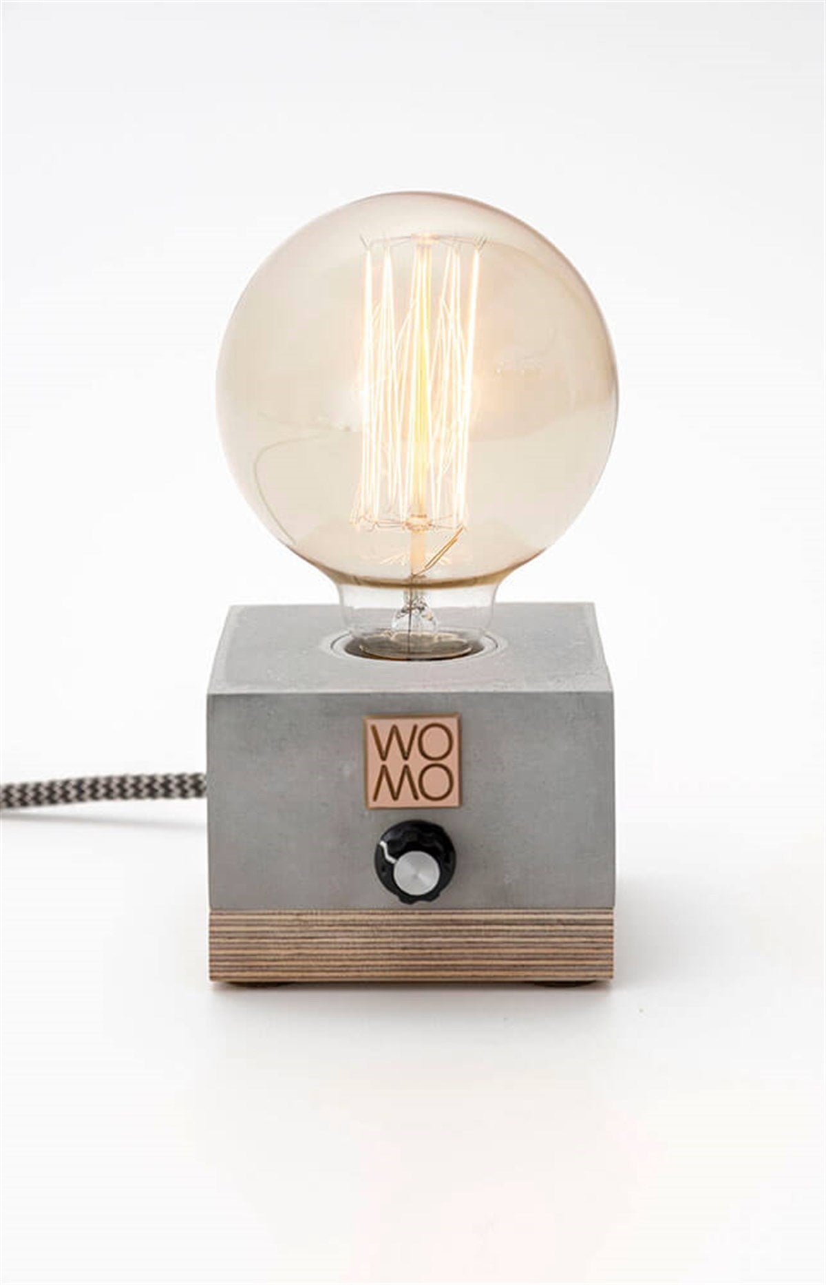 Grey Concrete Table Lamp with Dimmer