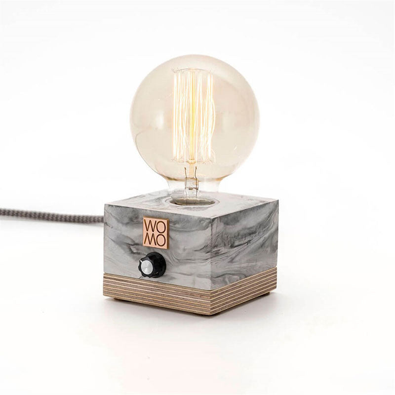 Black and White Concrete Table Lamp with Dimmer