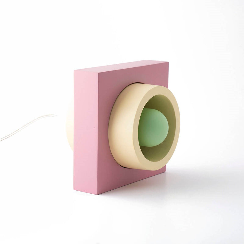 Pink Doughnut - Colored Concrete Table Lamp