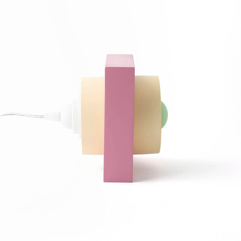 Rosquilla rosa - Lámpara de mesa de hormigón de colores