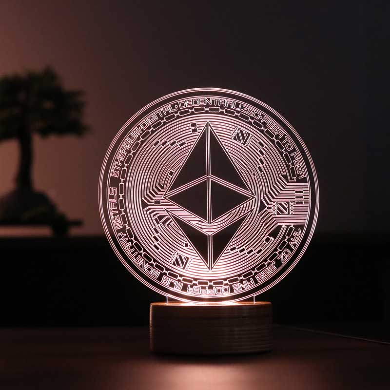 Ethereum Figürlü Dekoratif Hediye Led Masa Lambası | BYLAMP