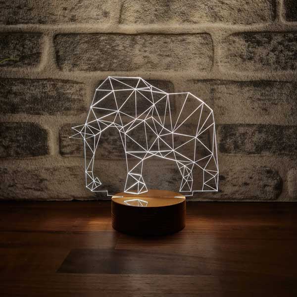 3D elephant LED night light