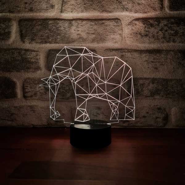 Fil Figürlü Dekoratif Hediye Led Masa Lambası | BYLAMP