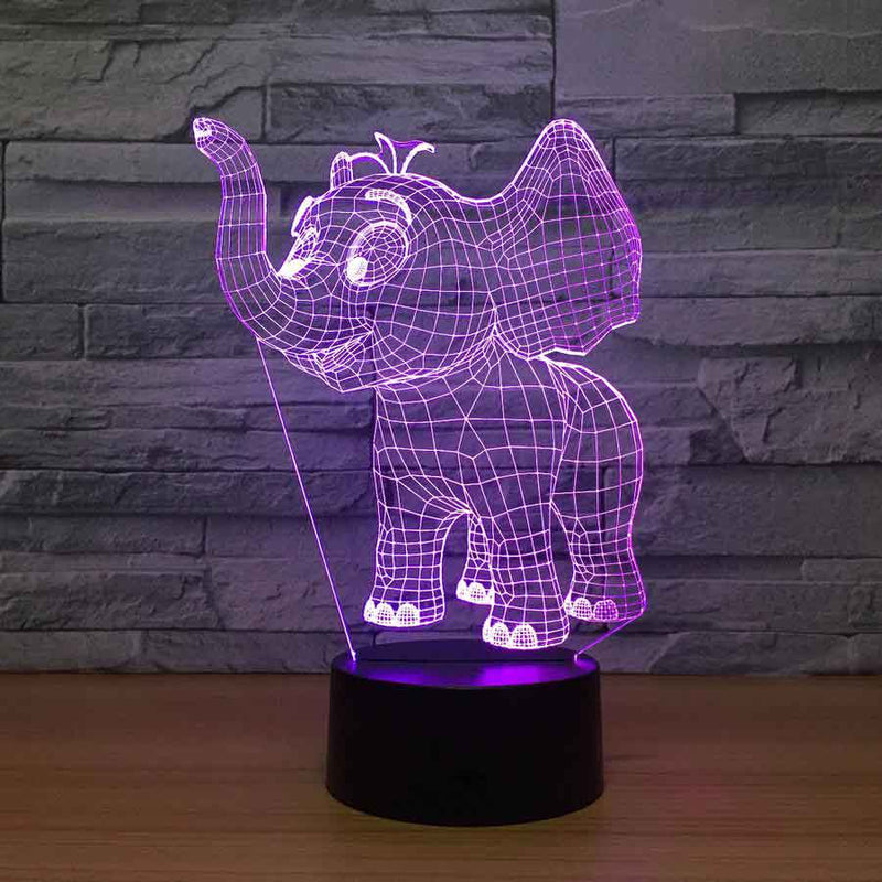 3-d-süße Elefant-LED-Lampe