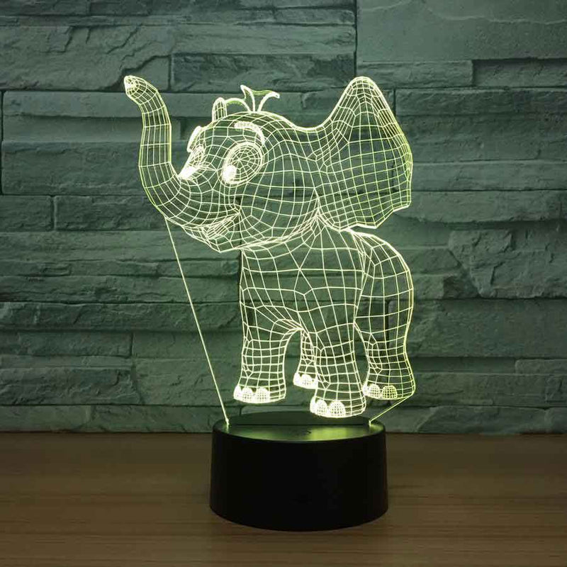 Linda lámpara led elefante 3D