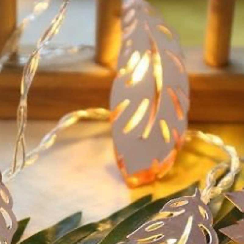 Gold Leaf Metal Light Chain