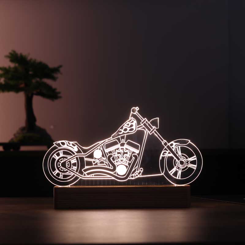 3-D H.Davidson Chopper LED Table Lamp