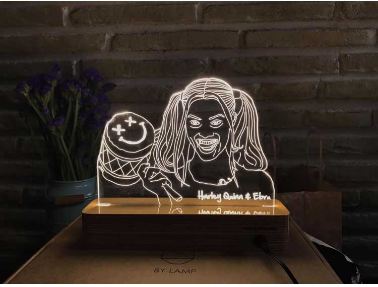 Harley Quinn Figürlü Dekoratif Hediye Led Masa Lambası | BYLAMP