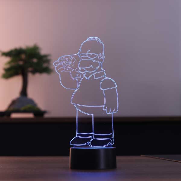 Homer Simpson Figürlü Dekoratif Hediye Led Masa Lambası | BYLAMP