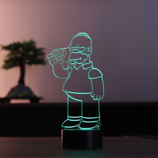 Homer Simpson Figürlü Dekoratif Hediye Led Masa Lambası | BYLAMP