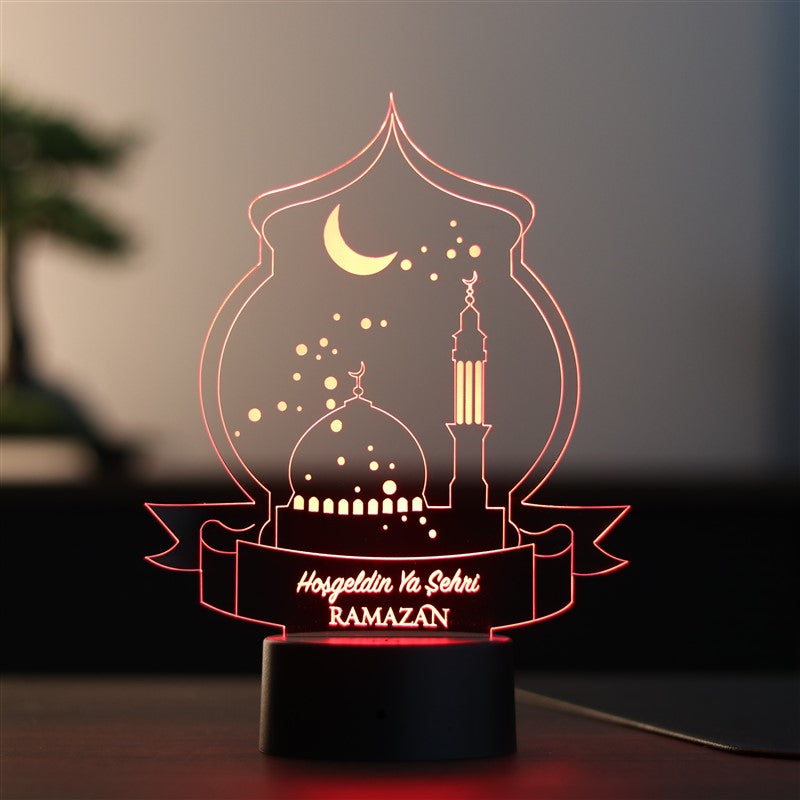 Hoşgeldin Ya Şehr-i Ramazan Figürlü Dekoratif Hediye Led Masa Lambası | BYLAMP