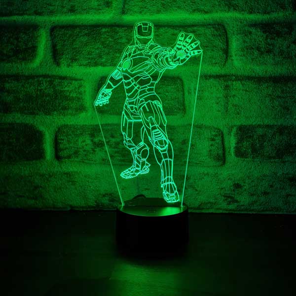 Hombre de hierro de pie Luz nocturna LED