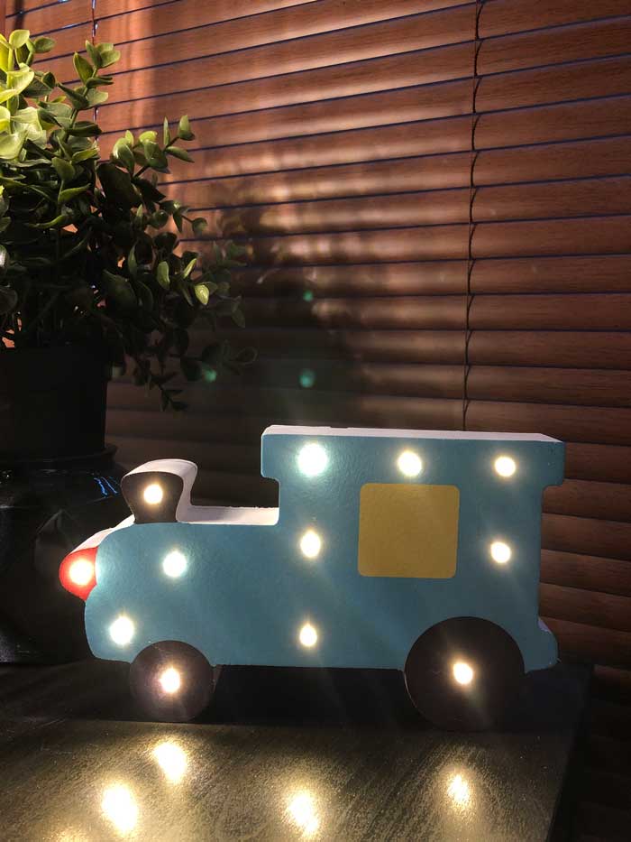 Illuminated Wooden Car Lamp