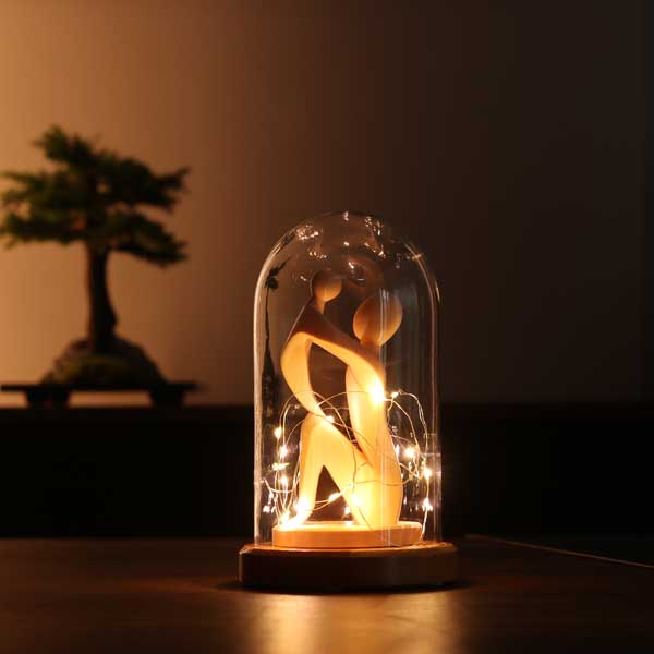 Lighted Bell Jar Mother's Day Lamp