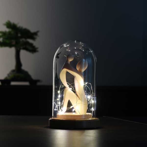 Lighted Bell Jar Mother's Day Lamp