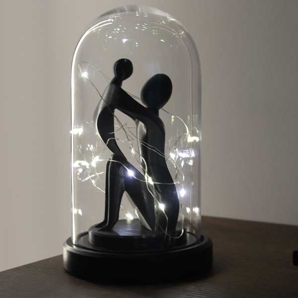 Lighted Bell Jar Mother's Day Lamp