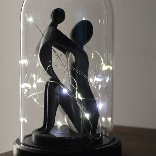 Lighted Bell Jar Mother's Day Lamp