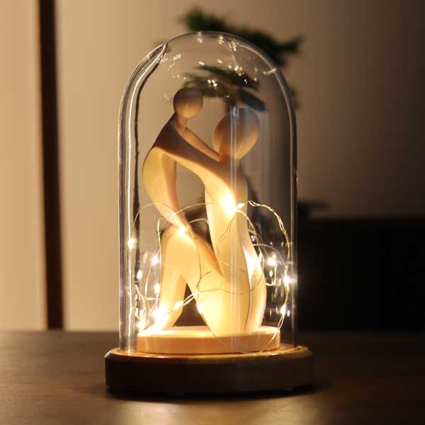 Lighted Bell Jar Mother's Day Lamp