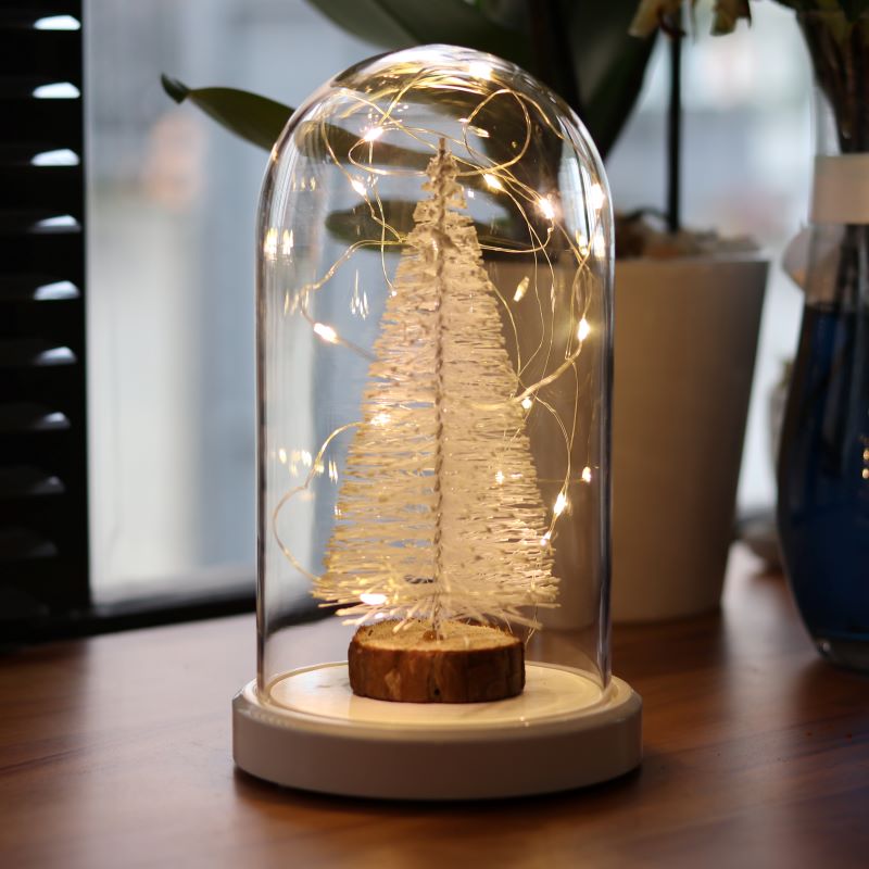 Beleuchtetes Glas Fanus Weihnachtsbaum Figur Lampe