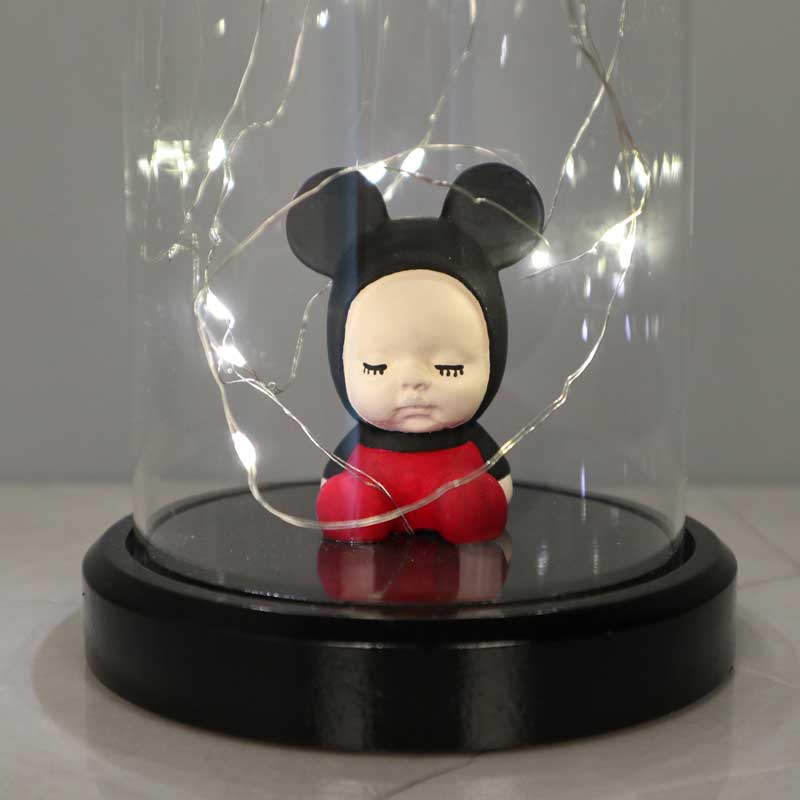 Lámpara de figura de Mickey Baby Fanus De Cristal Iluminado