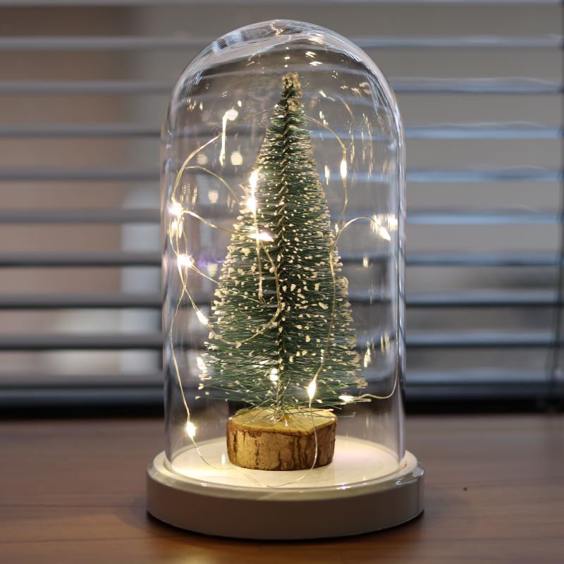 Beleuchtetes Glas Fanus Weihnachtsbaum Figur Lampe