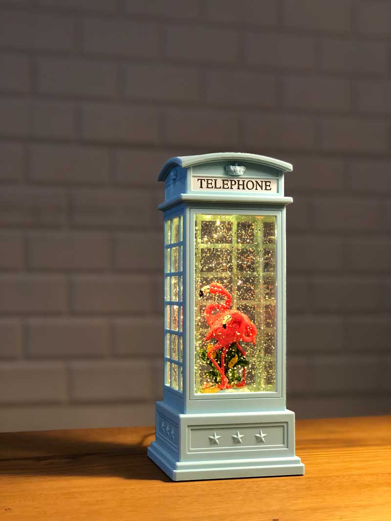 Flamingo Phone Booth Lamp with Lights and Music