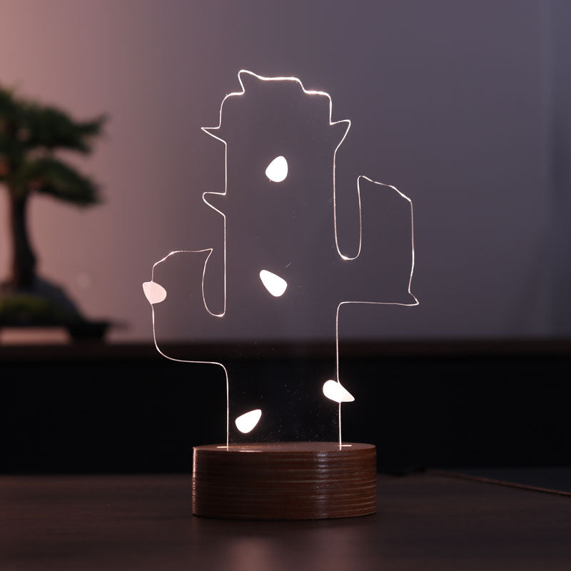 3D Cactus Led Night Light