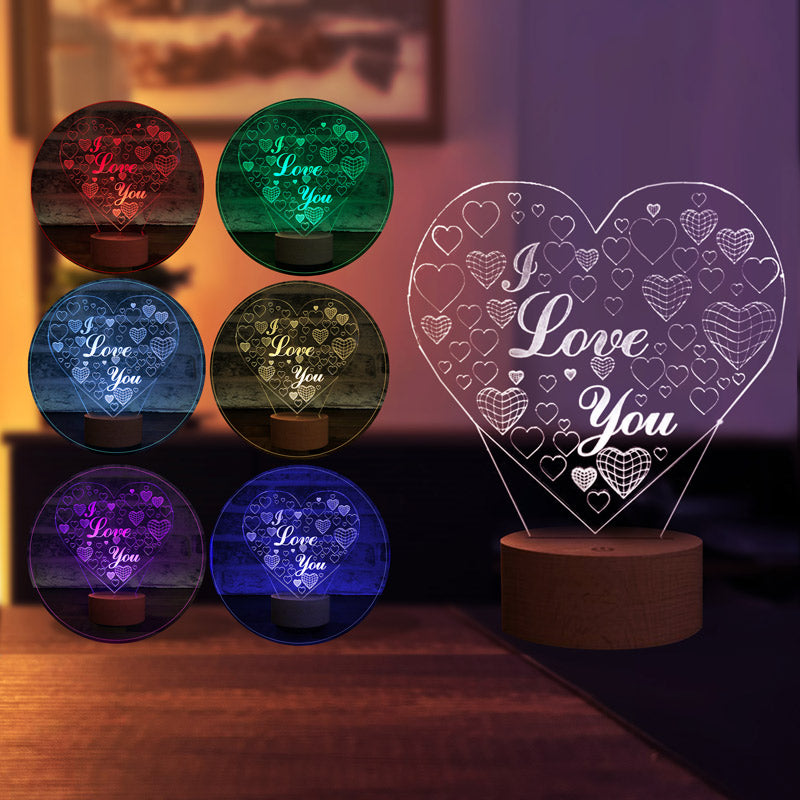 Heart I Love You LED Night Light