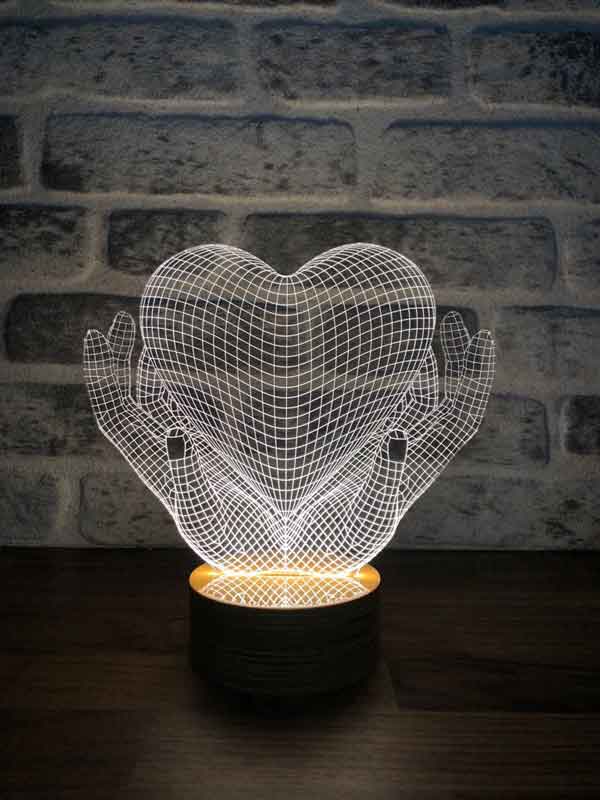 3D Heart Hands Night Light