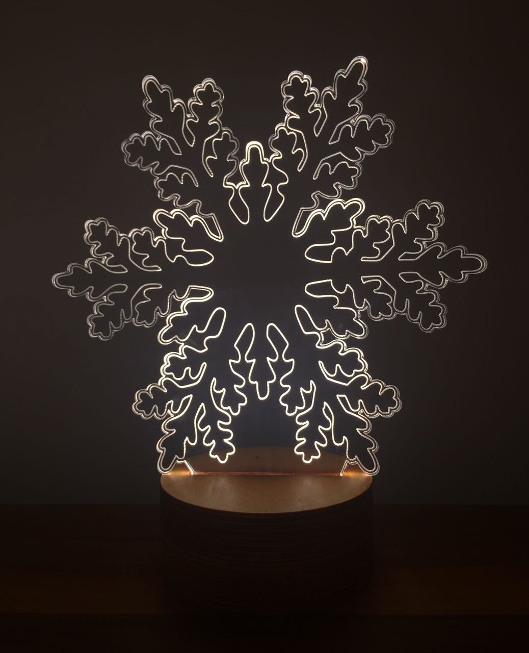 3D Snowflake LED Table Lamp