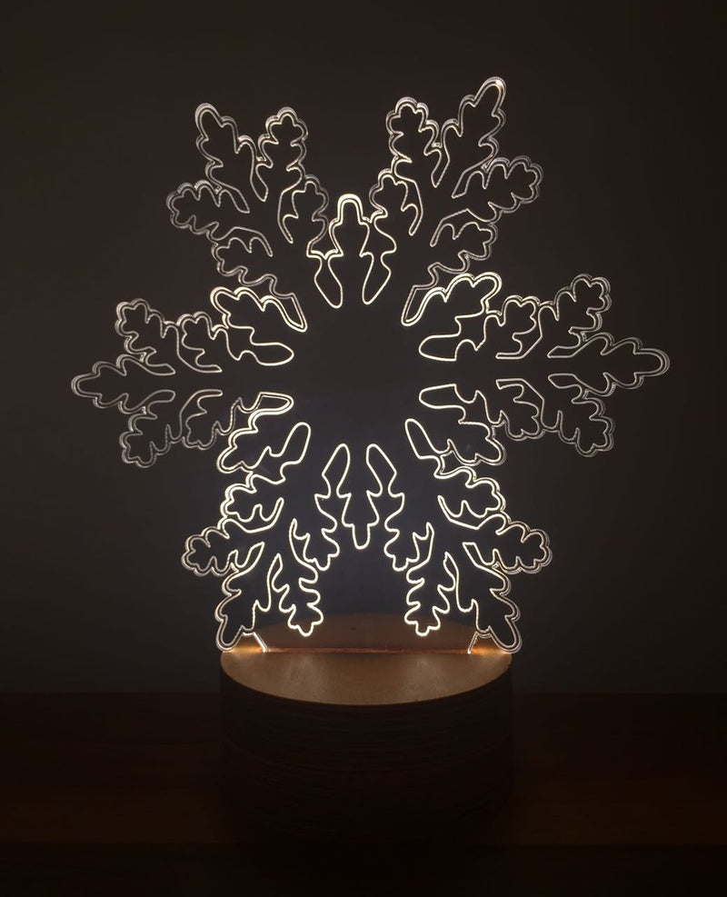 Lámpara de mesa LED de copo de nieve 3D