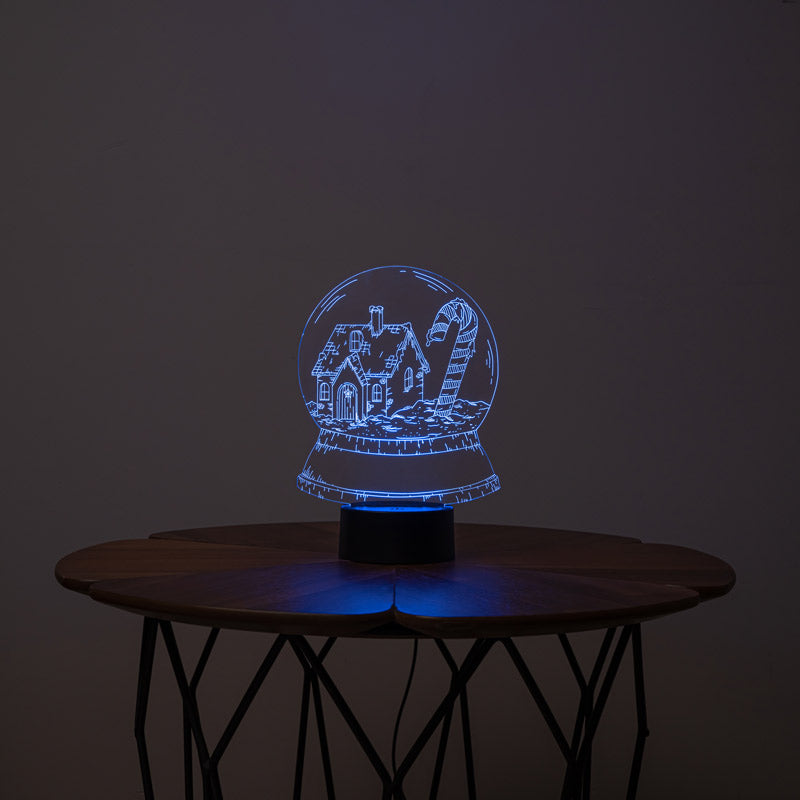 Kış Masalı Figürlü Dekoratif Hediye Led Masa Lambası | BYLAMP